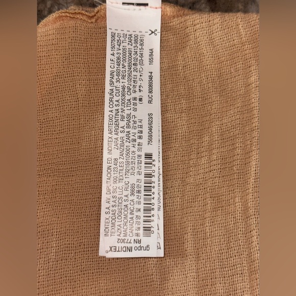 Women’s Zara Peach Top Ruffle Hem Blouse Shirt oversized relaxed gauze (salmon) - Picture 8 of 8